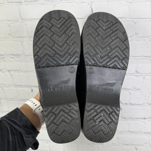 Dansko Clog 7.5-8 US 38 EU Black Embossed Leather Slip On Comfort Walk Shoes - Picture 9 of 13